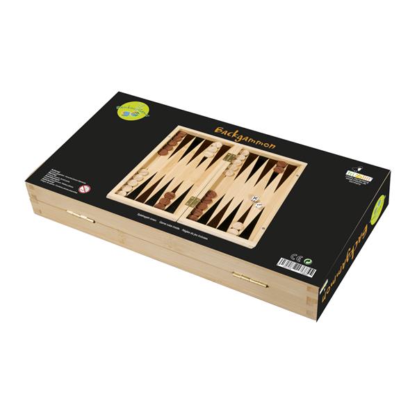 17685  17685 Spill, Backgammon, bambus 28x2x29,4cm. Fridolin